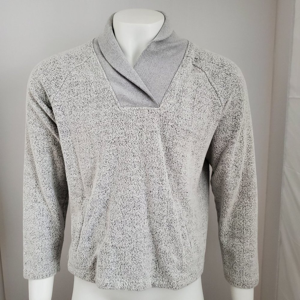 ORVIS Men's Shawl Collar Pullover Gray Sweater